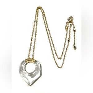 Alexis Bittar Clear Lucite Pendant Necklace 16” to 18”
